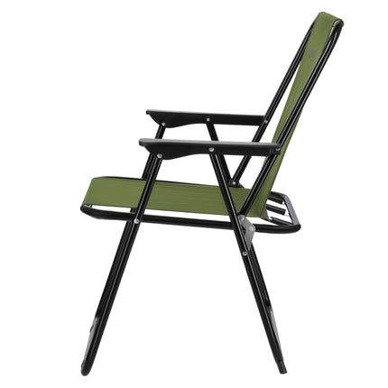 Folding Camping Chair, Green, Steel Frame, 110 kg