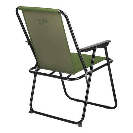 Folding Camping Chair, Green, Steel Frame, 110 kg