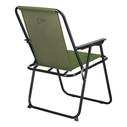 Folding Camping Chair, Green, Steel Frame, 110 kg