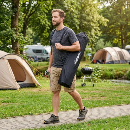 Klappbarer Campingstuhl – Hohe Rückenlehne, gepolsterter Sitz, Getränkehalter