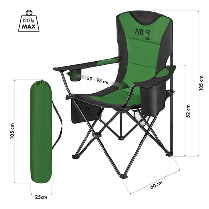 Folding Camping Chair, Khaki, Portable, Lightweight