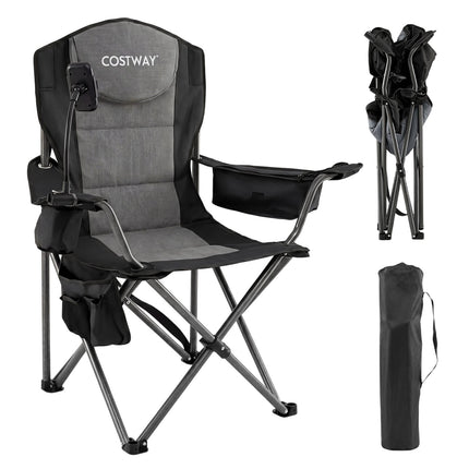 Opvouwbare campingstoel, lichtgewicht, draagvermogen 200 kg, zwart