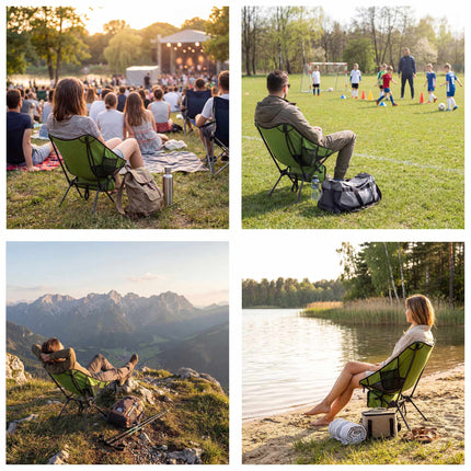 Folding Camping Chair – Ultralight, 120 kg, Green