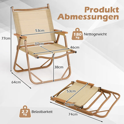 Klappbare Campingstühle Set, leichtes Aluminium, 180kg Tragkraft