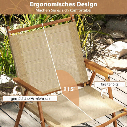 Klappbare Campingstühle Set, leichtes Aluminium, 180kg Tragkraft