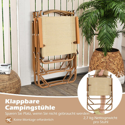 Klappbare Campingstühle Set, leichtes Aluminium, 180kg Tragkraft