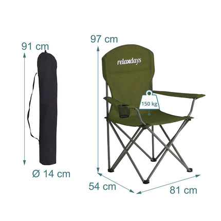 2 klappbare Campingstühle – mit Tragetasche