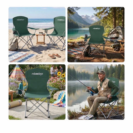 2 klappbare Campingstühle – mit Tragetasche