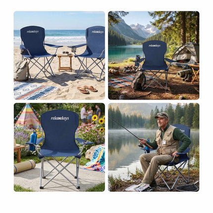 2er-Set klappbare Campingstühle – leicht, mit Tasche