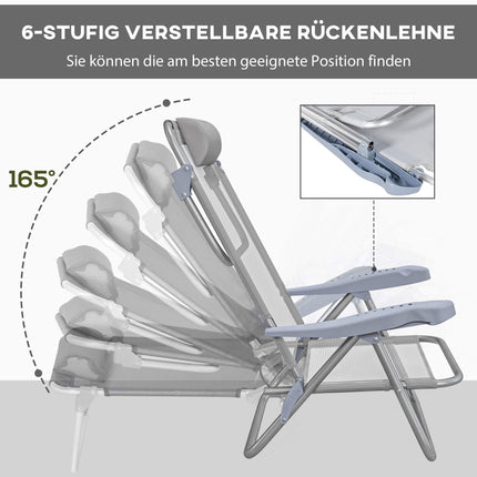 Folding Camping Chairs Set of 2 with Adjustable Backrest