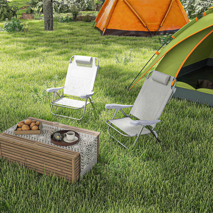 Folding Camping Chairs Set of 2 with Adjustable Backrest