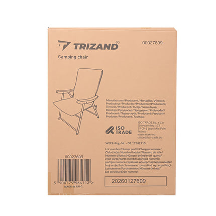 Folding Camping Chair with Backrest, 59x70x91 cm