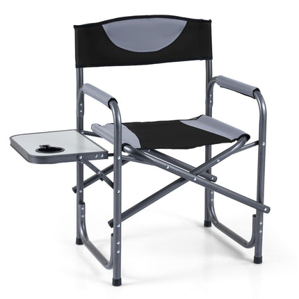 Klappbarer Campingstuhl mit Seitentisch, 180 kg Tragkraft