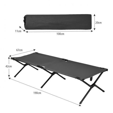 Klappbares Feldbett, 190 cm, Stahlrahmen, 160 kg