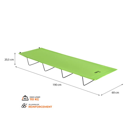 Klappbares Campingbett, Stahlrahmen, 190x60 cm, 110 kg