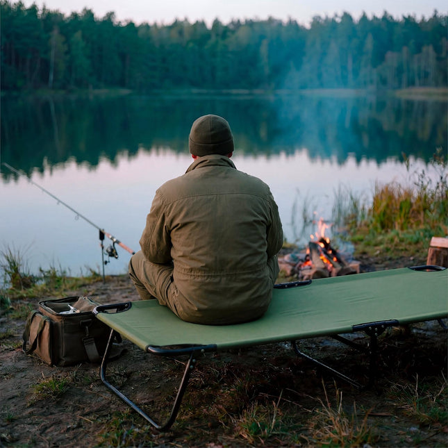 Klappbares Campingbett mit verstellbarer Rückenlehne, 188x55cm