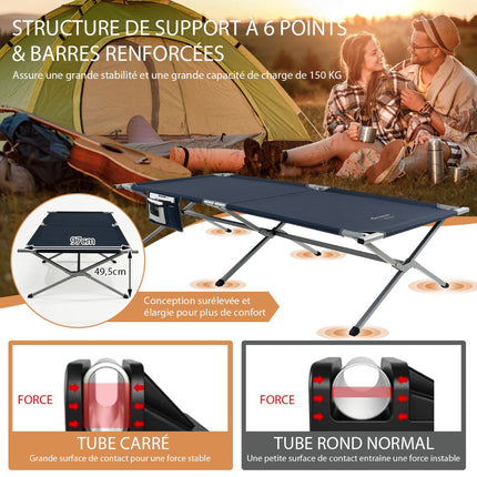 Folding Camping Cot With Carry Bag, 150 kg