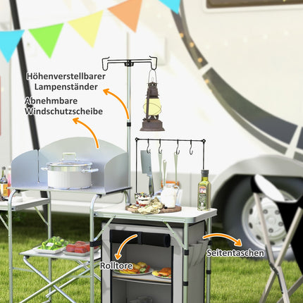 Outdoor-Faltküche für Camping mit UV- und Windschutz