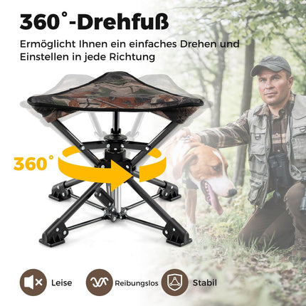 Faltbarer Campinghocker, 360° drehbar, Anti-Einsink-Füße
