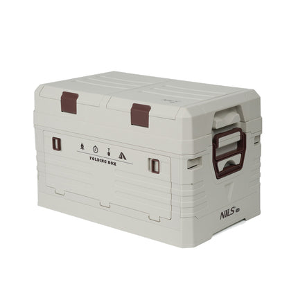 Folding Camping Storage Box with Lid, 50L Capacity