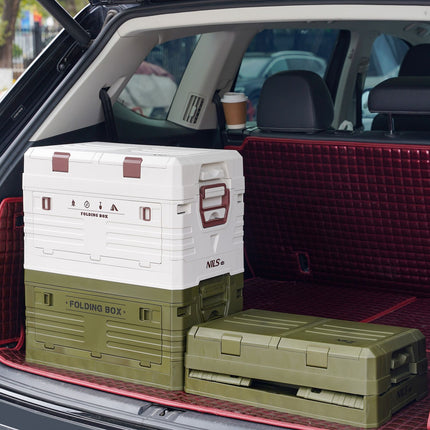 Folding Camping Storage Box with Lid, 50L Capacity