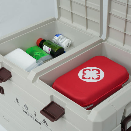 Folding Camping Storage Box with Lid, 50L Capacity