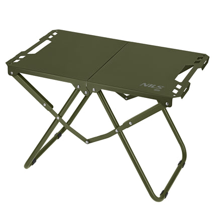 Folding Camping Table, Green, Steel Frame, Carry Cover
