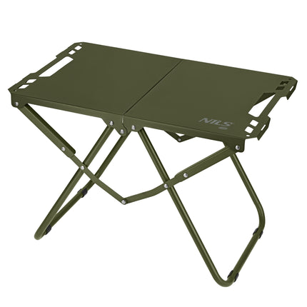 Folding Camping Table, Green, Steel Frame, Carry Cover