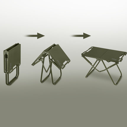 Folding Camping Table, Green, Steel Frame, Carry Cover