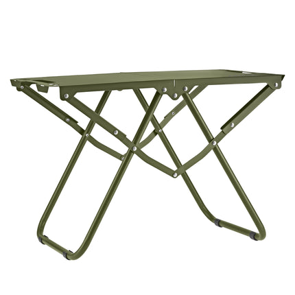 Folding Camping Table, Green, Steel Frame, Carry Cover