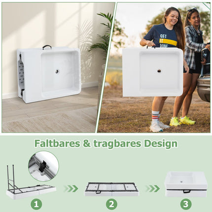 Folding Camping Table with Double Basin & Drain Hose
