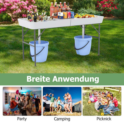 Folding Camping Table with Double Basin & Drain Hose