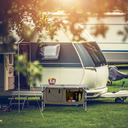 Campingklapptisch mit abnehmbarem Stoffschrank