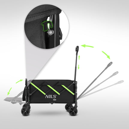 Folding Camping Wagon Cart, 100L, 90kg Capacity