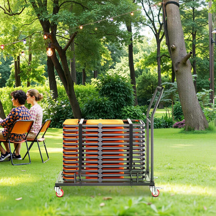 Folding Chair Cart, Holds 25 Chairs, 300 lb Capacity
