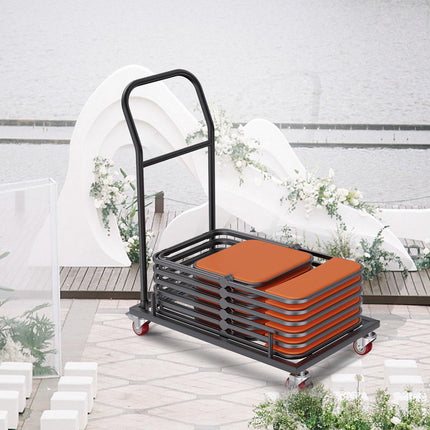 Folding Chair Dolly Cart, 12-Chair Capacity, 4 Casters