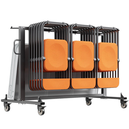 Folding Chair Storage Cart, 400 lb, Holds 42 Chairs