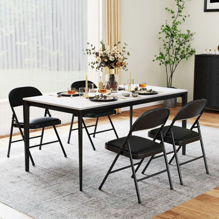 Folding Chairs, 4-Pack, Metal Frame, 150 kg Load