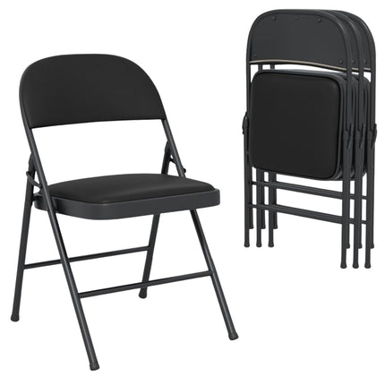 Folding Chairs, 4-Pack, Metal Frame, 150 kg Load