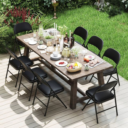 Folding Chairs, 4-Pack, Metal Frame, 150 kg Load