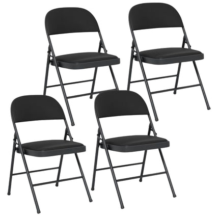 Folding Chairs, 4-Pack, Metal Frame, 150 kg Load