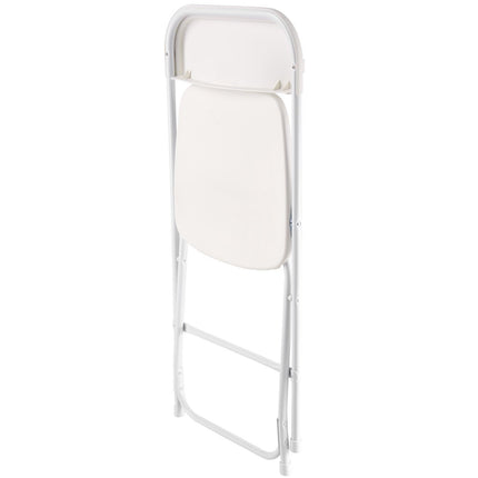 Folding Chairs 4-Pack, Plastic Seat, 350 lb, White