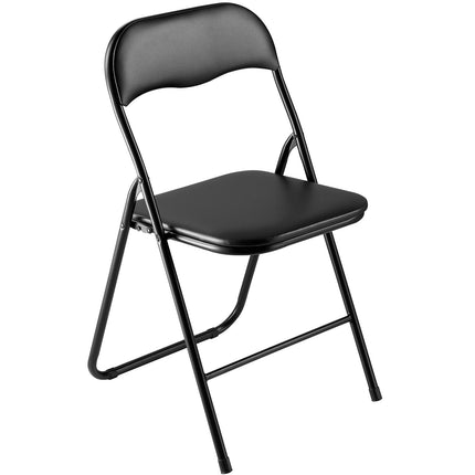 Folding Chairs, 6-Pack Padded PVC Leather, 350 lb