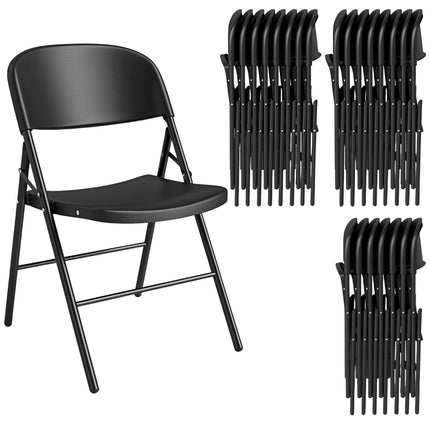 Folding Chairs Set of 6, Metal & Plastic, 150kg Capacity