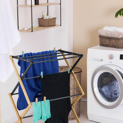Folding Clothes Airer with 6 Tiers and 11 Rails