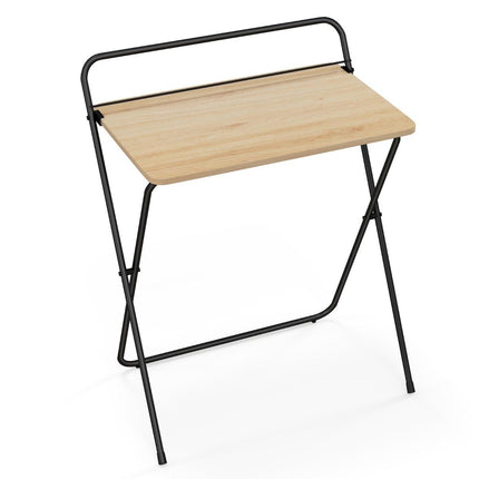 Folding Computer Desk with Tablet Holder, 64x43x80 cm, Natural