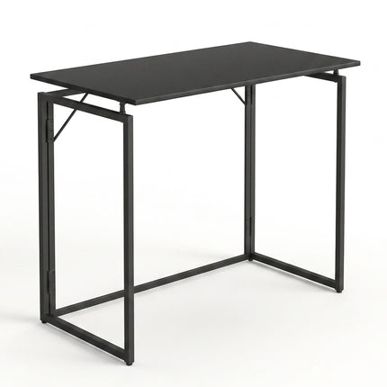 Folding Desk, Black – 80 x 40 cm, Wood & Steel
