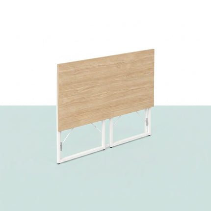 Folding Desk – Natural White, 100 x 50 cm, Wood & Steel