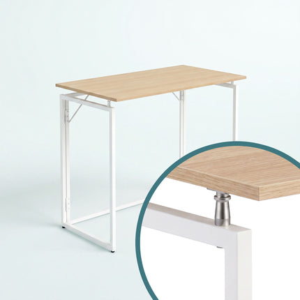 Folding Desk – Natural White, 100 x 50 cm, Wood & Steel