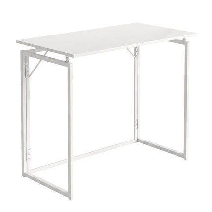 Folding Desk, White, 80x40 cm, Wood & Steel Frame